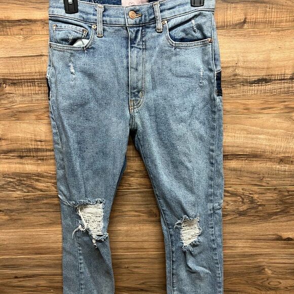 Revice Star Butt Jeans Womens 29/US 8 Blue Denim Distressed High Rise Stretch - Picture 4 of 7